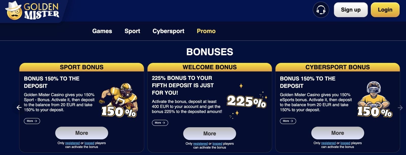 golden mister casino offers